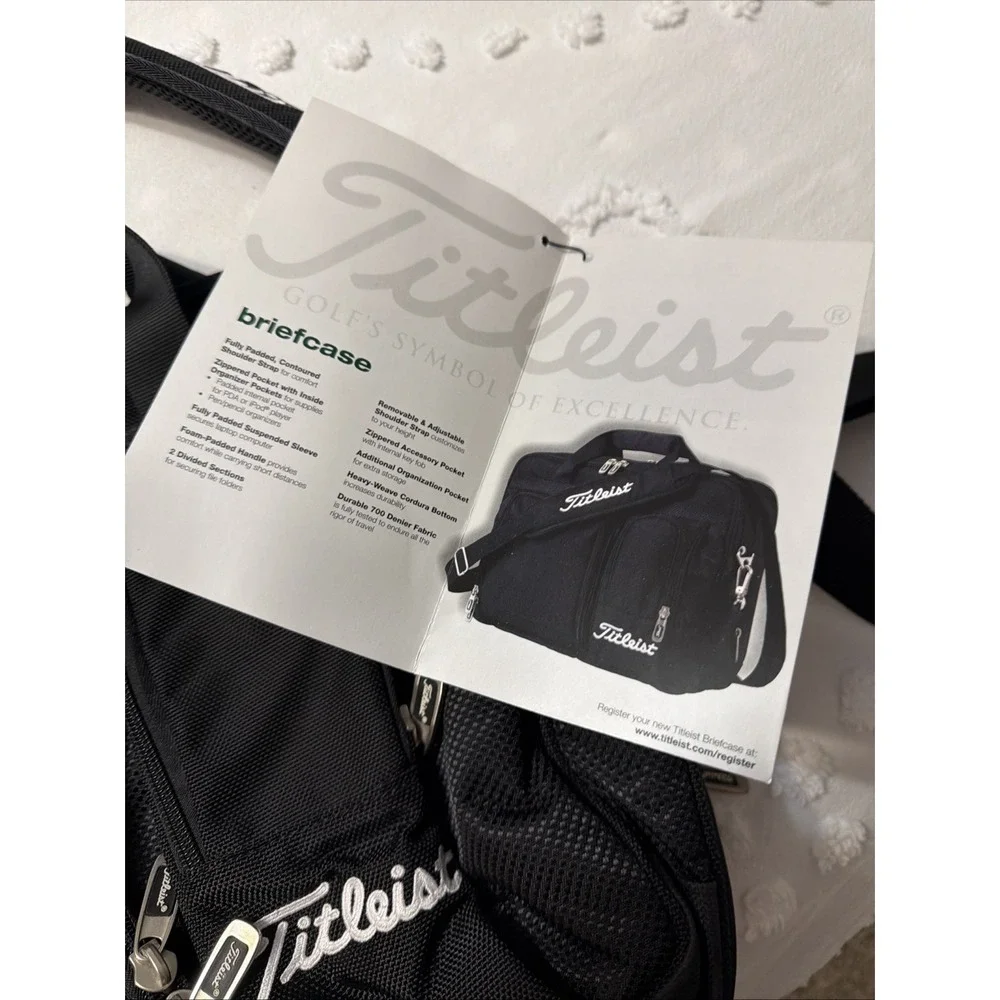 Titleist Briefcase Laptop Bag Black Canvas AJGA Logo NWT